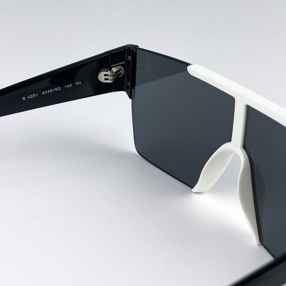 Burberry BE4291 40496G Sunglasses White Grey Mirror Black Shield Unisex - Picture 10 of 12